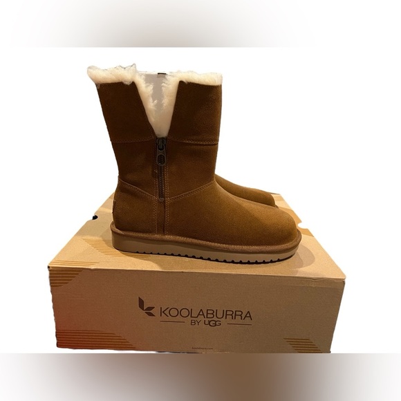 NIB Koolaburra by UGG Women’s Ariel Short Chestnut Boots size 7 - Picture 2 of 8